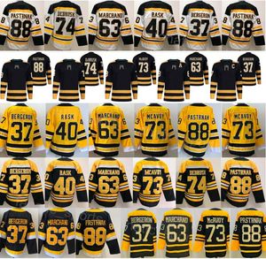 Ice Hockey Reverse Retro 63 Brad Marchand Jersey Man 88 David Pastrnak 40 Tuukka Rask 74 Jake DeBrusk 73 Charlie McAvoy 37 Patrice Bergeron Winter Classic Stitched