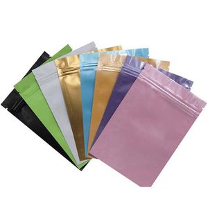 Packing Bags Wholesale 100Pcs Lot Colorf Self Sealing Zipper Bag Aluminum Foil Food Storage Snack Package Packing Pouch Bags Office Sc Dhqqk