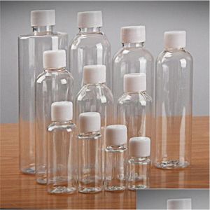 梱包ボトル卸売5ml 10ml 20ml 30ml 50ml 60ml 80ml 100ml 120mlプラスチック補充可能なボトルスクリューca dhimuを備えた空の空の容器をクリア