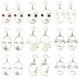 Dangle lustre moda piercing rosto brincos personalidade exagerada menina silhueta de metal estudante jóias diárias gift292l