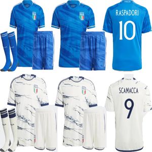 Italienische Sportbekleidung Trikots Startseite Italien RASPADORI VERRATTI BARELLA DONNARUMMA Trikot TOTTI LORENZO POLITANO ZANIOLO MIRETTI Auswärtstrikot