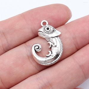 Charms Supplies Earrings Lizard Accessories For Jewelry 10pcs Antique Silver Color