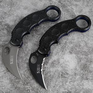 Outdoor Klappmesser Multifunktions Taktisches Überlebensmesser Edelstahl Gebogene Klingen Camping Jagdmesser Scharfer Cutter Schwarz Karambits