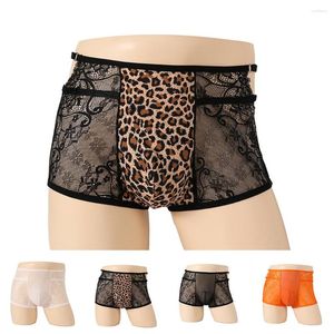 Mutande da uomo sexy velate trasparenti boxer ultrasottili intimo maglia scava fuori pantaloncini tronchi indumenti da notte hombre lingerie