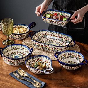 Наборы столовых приборов, керамическая сковорода в польском стиле, миска для супа, тарелка с двумя ушками, домашняя кухонная утварь