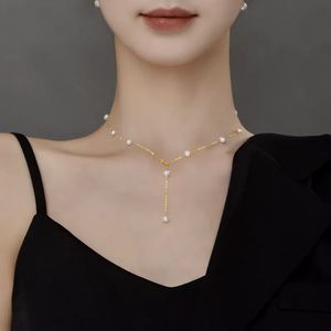 Anhänger Halsketten XF800 Echt 18K Gold Schmuck Natürliche Perle Halskette Reine Au750 O Kette Die Stern Halskette Party Geschenk für Frauen