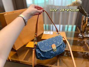 Nuova borsa sotto le ascelle Borsa a tracolla in denim di alta qualità Borse firmate Borsa tote Borse a tracolla da donna Borsa Frizione casual Borsa retrò consumata Portafoglio moda