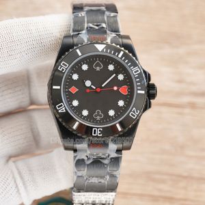 Blacken Watch Black Water Ghost Combination Poker Elements Watches De senaste Model Classic Wristwatch 40mm Seagull 2836 eller 3135 Movement Automatic Blue Oil Wire