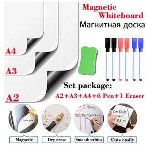 Whiteboards A234 Magnetic Whiteboard kylskåp Message Board White Board Home Office Kitchen Kyl Kids 231009