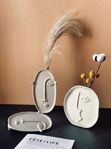 Vasi Creative Abstract Face Flower Vase Nordic INS Embrione in ceramica Picasso Art Accessori per la decorazione della casa