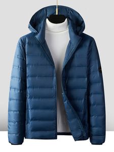 Men's Down Parkas 80 White Duck Padded Winter Jacket Men 2023 Lightweight Hooded Windbreaker Coat Casual Warm Plus Size 8XL 231010