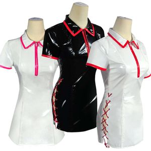 Chainsaw Man Makima Cosplay Costume Nurse Uniform Women Sexy Nurse Artificial Pu Leather Dresses Cap Halloween Costumes Clothingcosplay