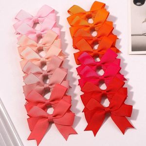 Haarschmuck 10 Teile/satz Niedliche Bunte Schleife Schleife Clip Mädchen Mini Handgemachte Haarnadeln Haarspangen Kopfbedeckung Kinder Baby Geschenk