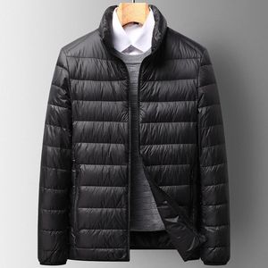 メンズダウンパーカス高品質の秋のジャケットショートパフウォームシンコート231009