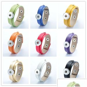 Charm Armbänder Großhandel Est Design Ingwer Snap Armband Knöpfe Leder für Frauen Fit 18mm Rivca Snaps Schmuck Drop Lieferung DHU2Q