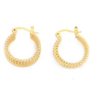 Greek Huggie Earrings 24K Gold Color Earings For Women Girls Ethnic Jewelry Wedding Party Cool Fashion 296N