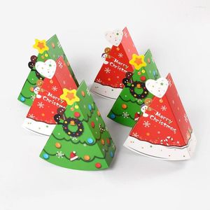 Hediye Sardı Mutlu Noel Ağacı Kağıt Şeker Tatlı Tedavi Paketleme Kutuları Noel Mutlu Yıl Parti Dekoru