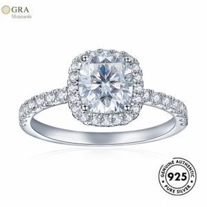 Popular Authentic 925 Sterling Silver Wedding Rings Moissanite Diamond 1.5ct Jewelry For Women Ready To Ship