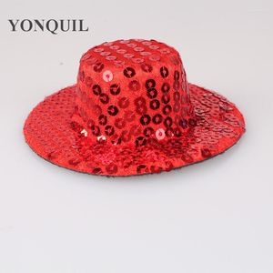 Berety cekin fascynator baza błyszczące czapki Blingbling Party Cocktail Hat Materie Material 24pcs/Lot 10 Kolory Wybierz