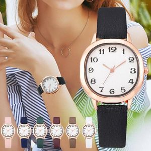 손목 시계 시계 숙녀 시계 PU 스트랩 단순한 우아한 기질 쿼츠 패션 브레이슬릿 Montre Femme Relojes Para