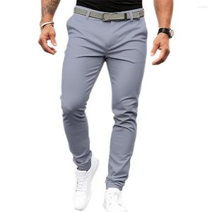 Men's Pants Durable Suit Slim Fit Business Office Trousers With Slant Pockets Zipper Fine Sewing Workwear For A Polished