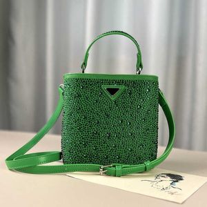 2024 Inlaid Mini Bucket Bag Womens Advanced Sense Hot Diamond Shoulder Crossbody Handbag Stores Are Clearance