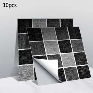 Väggklistermärken 10st 3D Mosaic Crystal Tile Diy Watertproof Selfadhesive Kitchen Badrum Badrum Heminredning Dekaler 231009