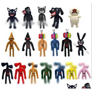 Fábrica atacado 18 estilos de terror polícia diren gato preto brinquedos de pelúcia filme de animação e jogos teion bonecas periféricas para crianças