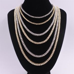 Customied 16 18 20 22 24 inch alloy micro pave 1 row 4MM hip hop necklace out men's tennis chain link jewelry necklace274O