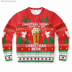 Kvinnors tröjor Gingerbread R 3D Print Ugly Christmas Tree Party Gift Sweater för par unisex man pullover vinter casual stickad tröja-3l231010