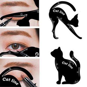 メイクアップツールSdotter Eye Makeup Stencils Eye Template Shaper Model猫のラインステンシルアイライナーカード猫ラインアイライナーツールBL 231007