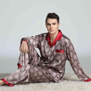 Mens Silk Satin Pyjamas Set Pyjama Pyjamas Sleepwear Loungewear L XL XXL 3XL Retro European and American Men's2639