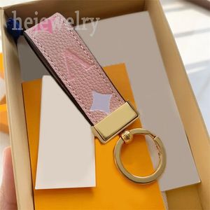 Designer keychains multicolor key chain High quality 1:1 women men brown leather bag wallet lanyard plated gold accessories dragonne keychain letter
