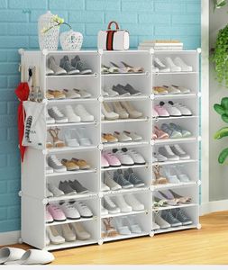 Storage Holders Racks 6-12 Tier Shoe Rack Sneakers Storage Cube Organzie Modular DIY Large Capacity 24-96 Pairs Shoe Tower Dustproof Boot Cabinet 231007