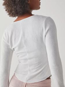 Женские футболки Y2k, укороченный топ с открытыми плечами и длинными рукавами, с квадратным вырезом и вырезом, приталенная рубашка, свитер, повседневная блузка, облегающее