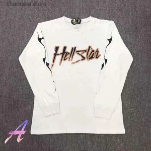 Erkek Tişörtleri Hellstar Tee Top Graffiti Bahis Rekor Çeken Baskılı Çift Uzun Kollu T-Shirt Erkek Sokak Giyim Kadın Giyim Harajuku T231010