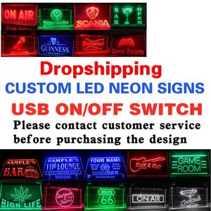 Christmas Decorations Custom Led Neon Signs With OnOff Switch Home Decor Year Wall Wedding Bedroom 3D Carving-Drop 231009