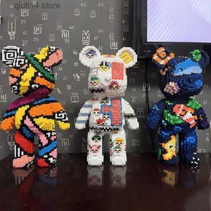 ブロックブロック漫画ミニラブ暴力ベアベアブリックカラーモデルライトビルディングブロックマイクロダイヤモンドブリックキッズおもちゃ誕生日ギフトセットT231010