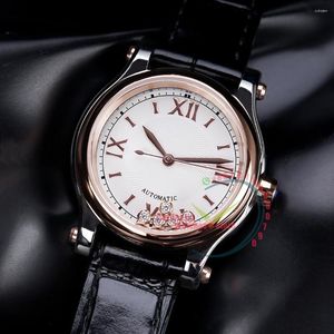 Relógios de pulso 2023 Top Luxo Feliz Esporte Stainlees Aço 30mm Rosa Ouro Diamantes Senhoras Relógio 278559 Mulheres Mecânica Reloj Hombre