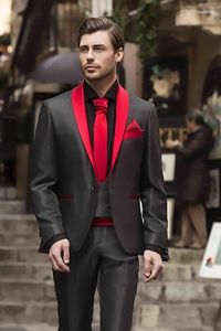 Ternos masculinos bonitos padrinhos xale lapela noivo smoking masculino vestido de casamento homem jaqueta blazer formatura jantar (jaqueta calças gravata colete) a599