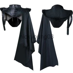 Theme Costume Halloween Medieval Party Anime Cosplay Costumes Props for Men Vampire Gothic Knight Shawl Armor Cloak Hooded Capes Soldier Tops x1010