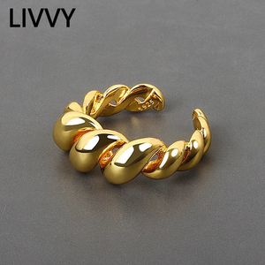 Wedding Jewelry Sets LIVVY Silver Color Rings For Vintage Trend Gold Bump Engagement Women Fashion Gifts Accessories 231009