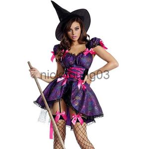 Fantasia temática de bruxa múltipla para mulher, fantasia de carnaval, dia das bruxas, fofa, mágica, feiticeira, cosplay, vestido de festa chique x1010