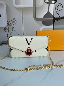 Bolsas de luxo Mulheres Carteiras Brancas CRAFTY POCHETTE Bolsas Designer Marca Senhoras Em Relevo Letra Bolsas de Ombro Totes Bolsa Bolsa Marca Feminina Bolsas de Moedas Bolsas de Embreagem Bolso