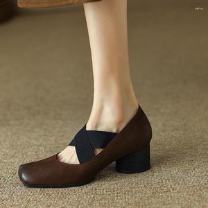 Dress Shoes Vintage Thick-heeled Mary Jane Women's Autumn Fashion Dance Party Pumps Comfortable Anti-slip High Heels Zapato De Tacon