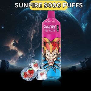 Vape Kalem Toptan Sunfire 9000 Puffs 10K PUFS RGB Işık Önceden doldurulmuş şarj edilebilir Vapers Cihaz Sızıntılı Tasarım Buharı 20mg 30mg 50mg Sızan 9k Big Puff Vape Pod