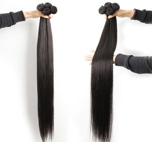 30 32 34 36 38 40 Inch 10A Brazilian Straight Hair Bundles 100 Human Hair Weaves Bundles Remy Hair Extensions5218413