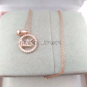 New jewelry friendship M style Rose Gold 925 Sterling silver initial necklaces for women string chains pendant sets birthday gifts281a