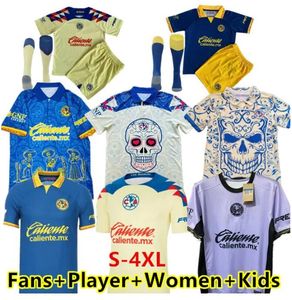 S-4xl 2023 24fans Player Liga MX Club America Soccer Jerseys R.Martinez Giovani F.vinas Strona główna 3. Trening 2023 24 Football Men and Women Shirt