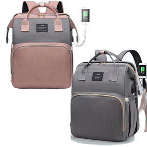 Сумки для подгузников, сумка для мамы, рюкзак, пеленальный коврик, москитная сетка, для влажной и сухой транспортировки, USB-порт для зарядки, бесплатная висящая коляска 231009